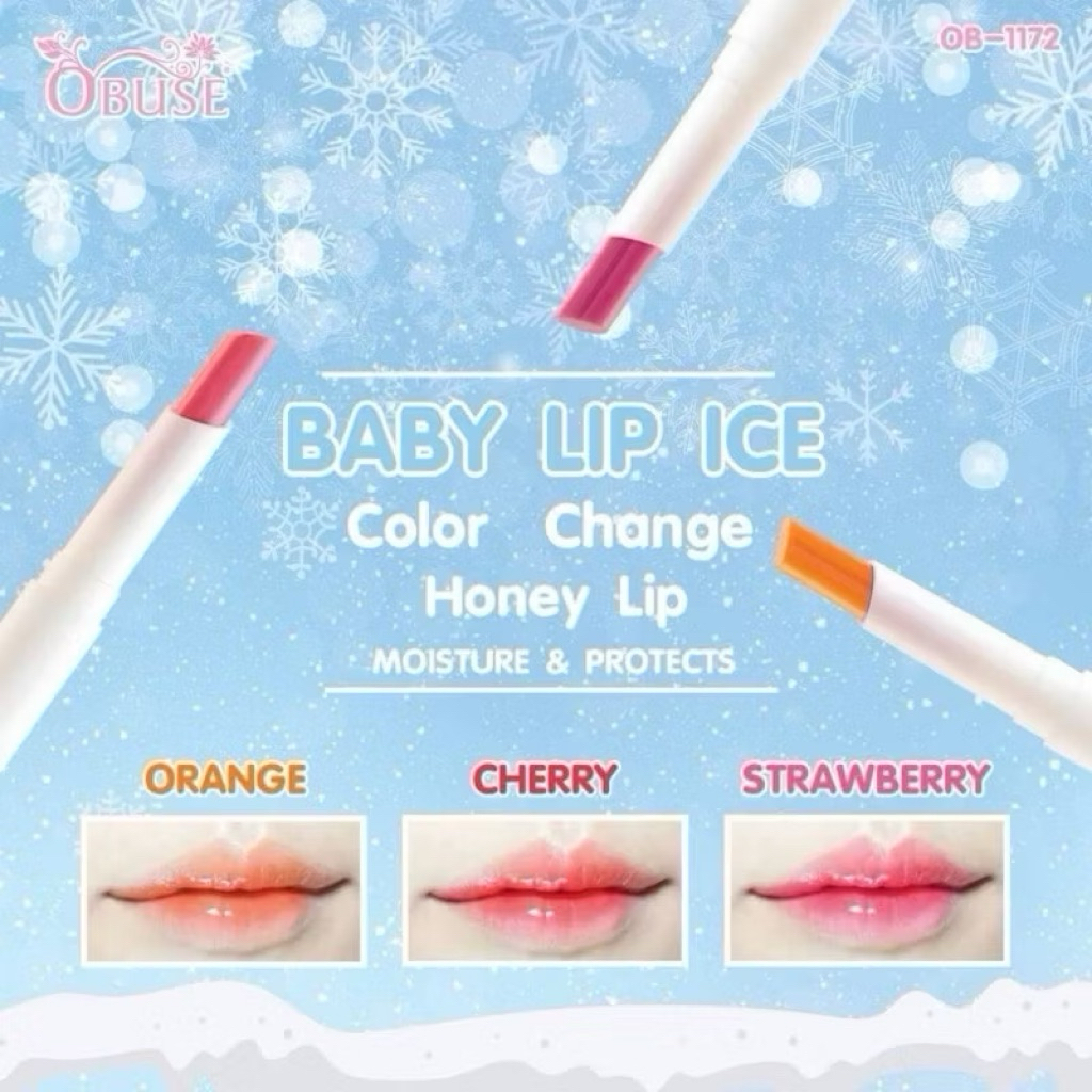 ลิปมันเปลี่ยนสี โอบิวซ์ เบบี้ ลิป ไอซ์ คัลเลอร์ เช้นท์ Obuse Baby Lip Ice Color Change ราคา ถูกที่สุด ดีลบีเคเค แกลเลอรีภาพที่ 8