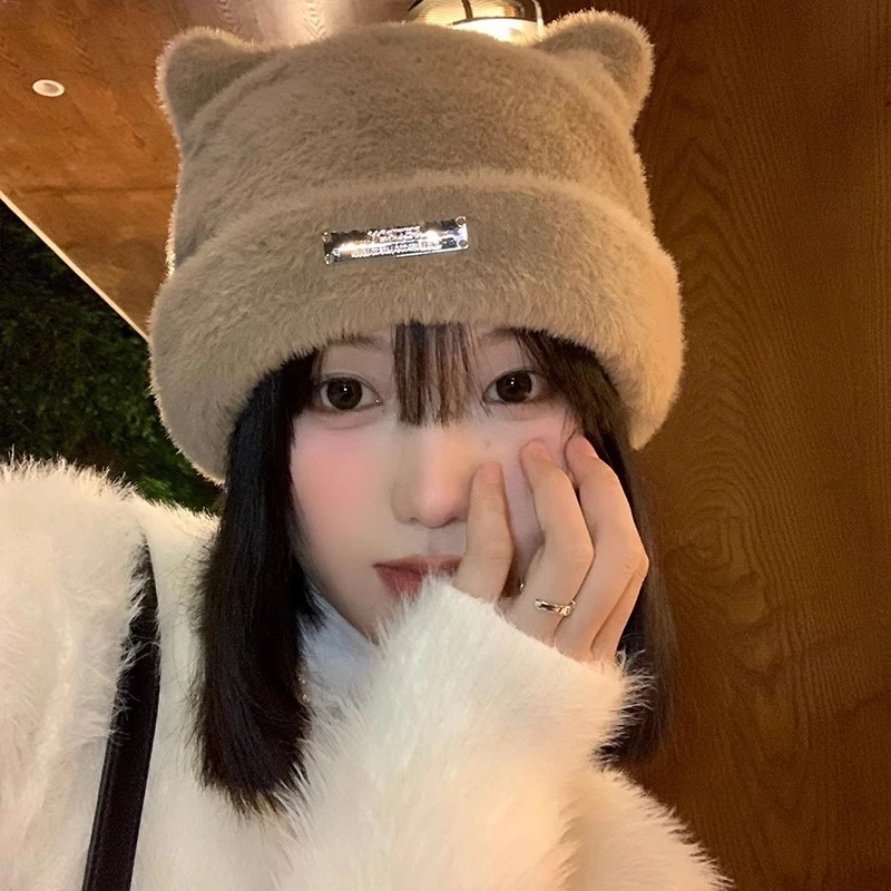 หมวกถักแต่งหูแมว สไตล์เกาหลี สำหรับผู้หญิง thumbnail 5