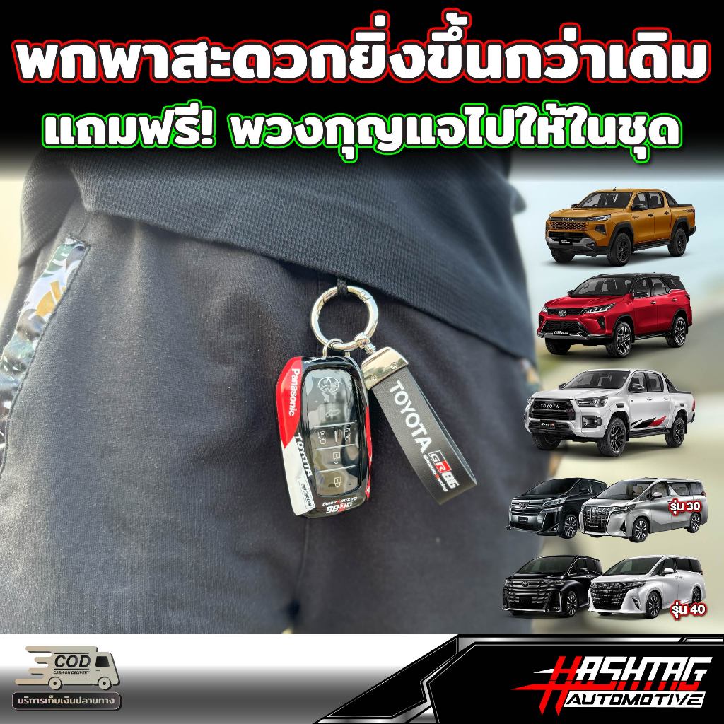 เคสกุญแจรีโมทรถยนต์โตโยต้า สำหรับ Toyota New Fortuner /  Hilux Revo / TRAVO / Alphard 30 40 ลาย GR 86 - รูปที่ 2