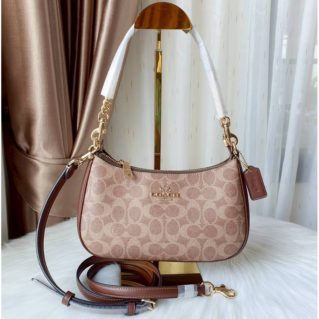 คป 🎀(สด-ผ่อน) CV933 TERI SHOULDER BAG  IN SIGNATURE CANVAS