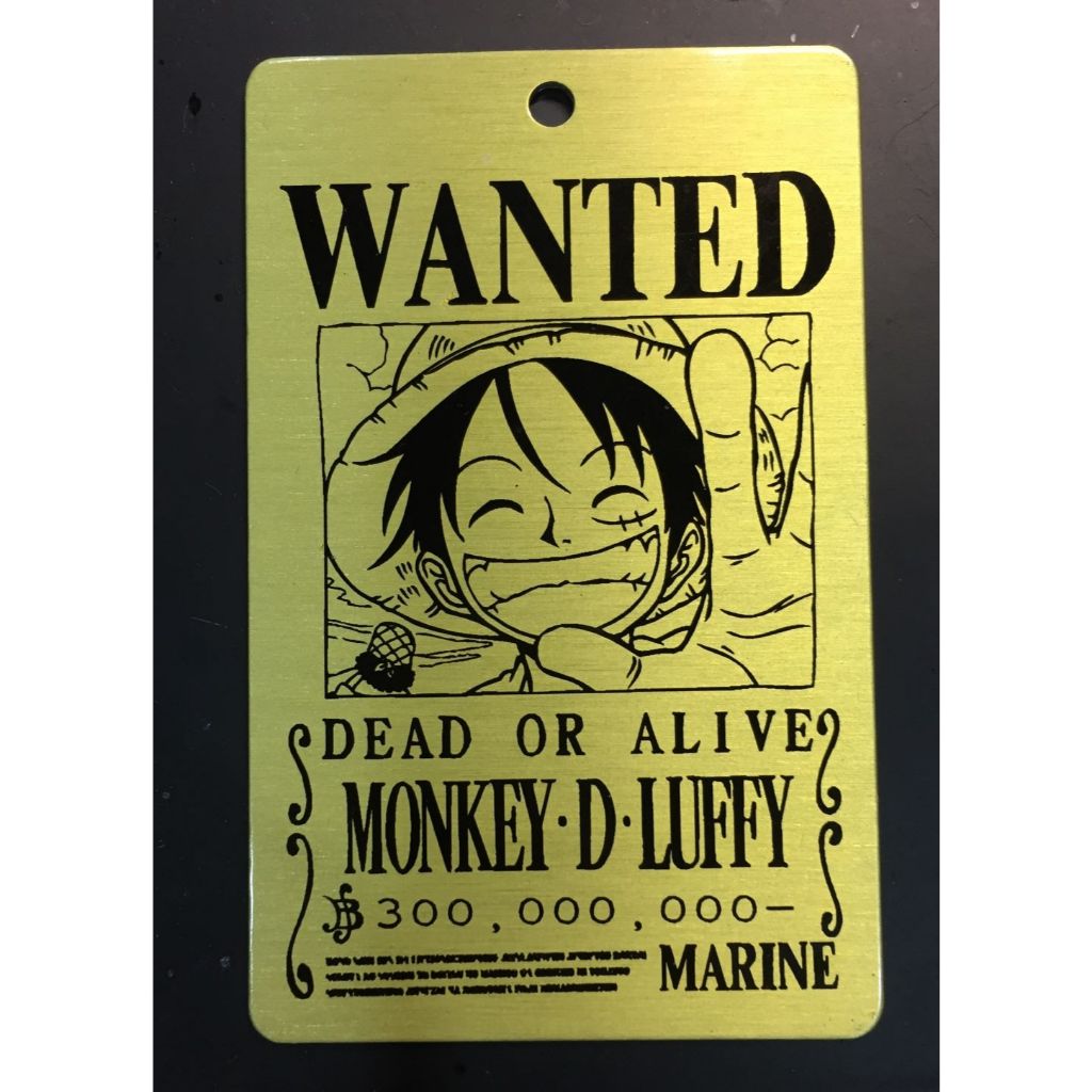 Monkey D. Luffy One Piece Wanted Plate Metal Keychain Anime Japan V787