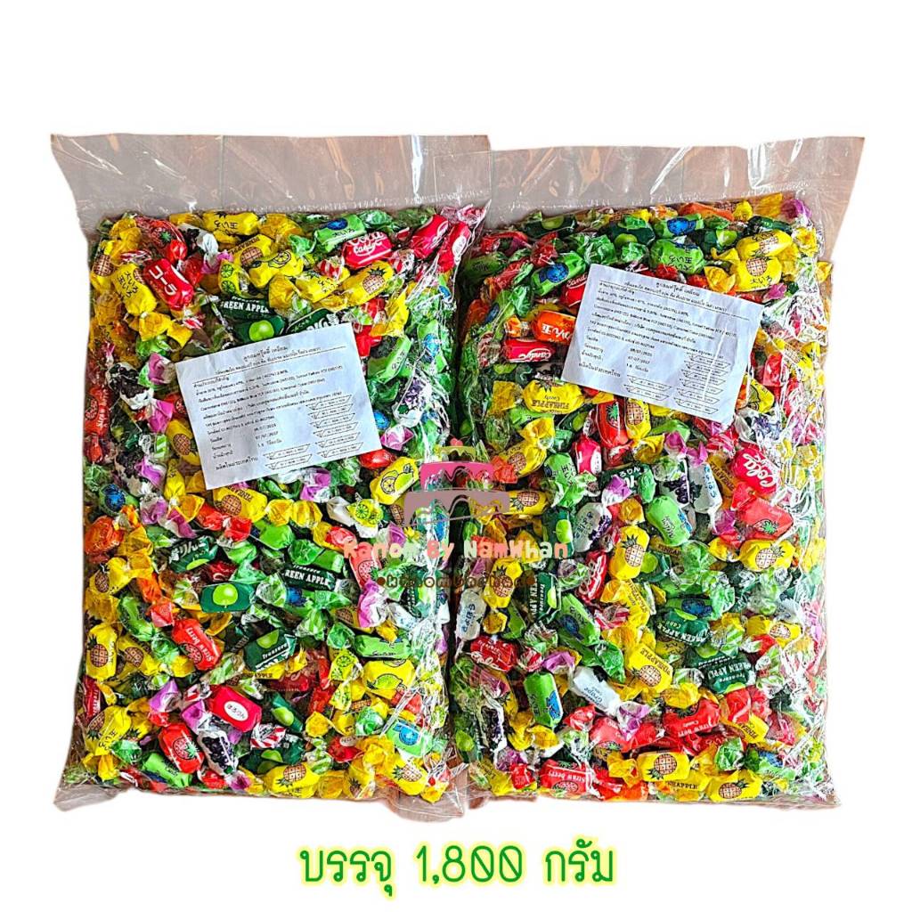 ลูกอมฟรุตตี๊เหลี่ยม ท๊อฟฟี่โบราณ รวมรสผลไม้ หวาน หอม อร่อย