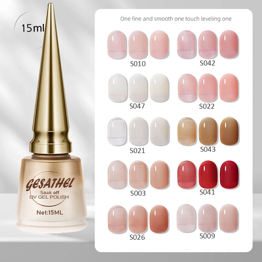 สีทาเล็บ สีทาเล็บเจล สีเล็บเจล GESATHEL 47สี UV/LEDสีเจล ยาทาเล็บเจล สีเจลทาเล็บ เล็บเจลแท้สวยๆ 15ml