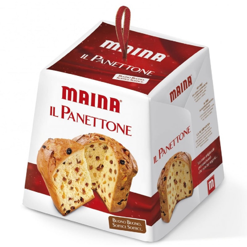 New Year Gift Set Maina IL panettone 500-700g. ขนมปังผสมลูกเกดและเปลือกส้มเคลือบน้ำตาล