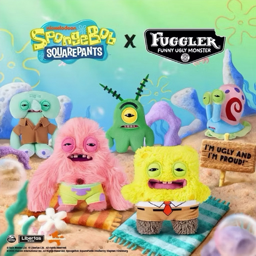 🚀พร้อมส่งจากไทย🚀 SpongeBob SQUAREPANTS x FuGGLER Funny Ugly Monster Plush Pendant สินค้าลิขสิทธิ์แท้