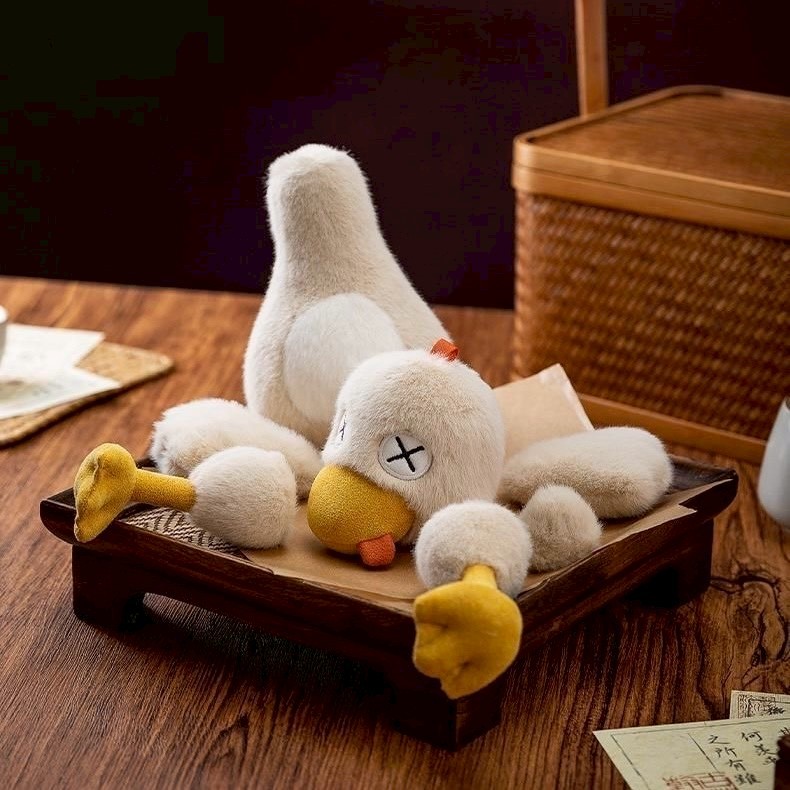 พร้อมส่ง🦆ตุ๊กตาเป็ดสับแยกชิ้นได้ แม่เหล็กแม็กเน็ต เป็ดสับ separable Chopped duck doll plushy keychain magnet 74019