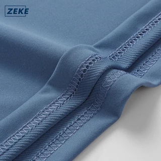 ZEKE A0028 เสื้อยืดแขนสั้น ผู้ชายหลวม ๆ สบาย ๆ ท็อปส์ซูสีทึบ