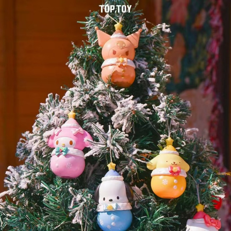 [พร้อมส่ง] แบบจุ่ม TOPTOY x Sanrio Characters Winter Water Sound Bell โมเดลตกแต่งต้นคริสต์มาส