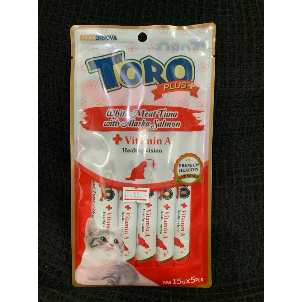 TORO โทโร่ แมวเลีย สูตรเพิ่มวิตามิน 1 แพ๊ค ในซอง มี 4แท่ง