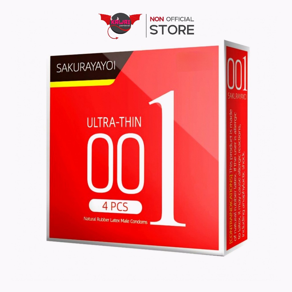แบรนด์ญี่ปุ่น Sakuray ayoi ถุงยางอนามัยแบบบาง 001 ไซส์ 52±2 มม. แบบพกพา กล่อง 4ชิ้น