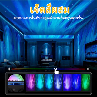 ไฟฉาย LED ฉายแสง Aurora ไฟตกแต่ง 360° หมุนได้ ไฟดาว ห้องนอน ของขวัญ ไฟกาแล็กซี่ พร้อมรีโมท โคมไฟกลางคืนขนาดเล็ก