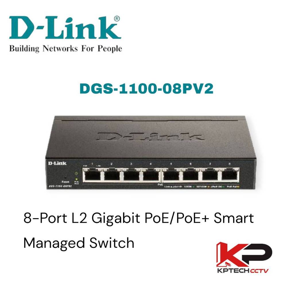 Switch D-Link 8-port Gigabit Smart Managed PoE Switch DGS-1100-08PV2