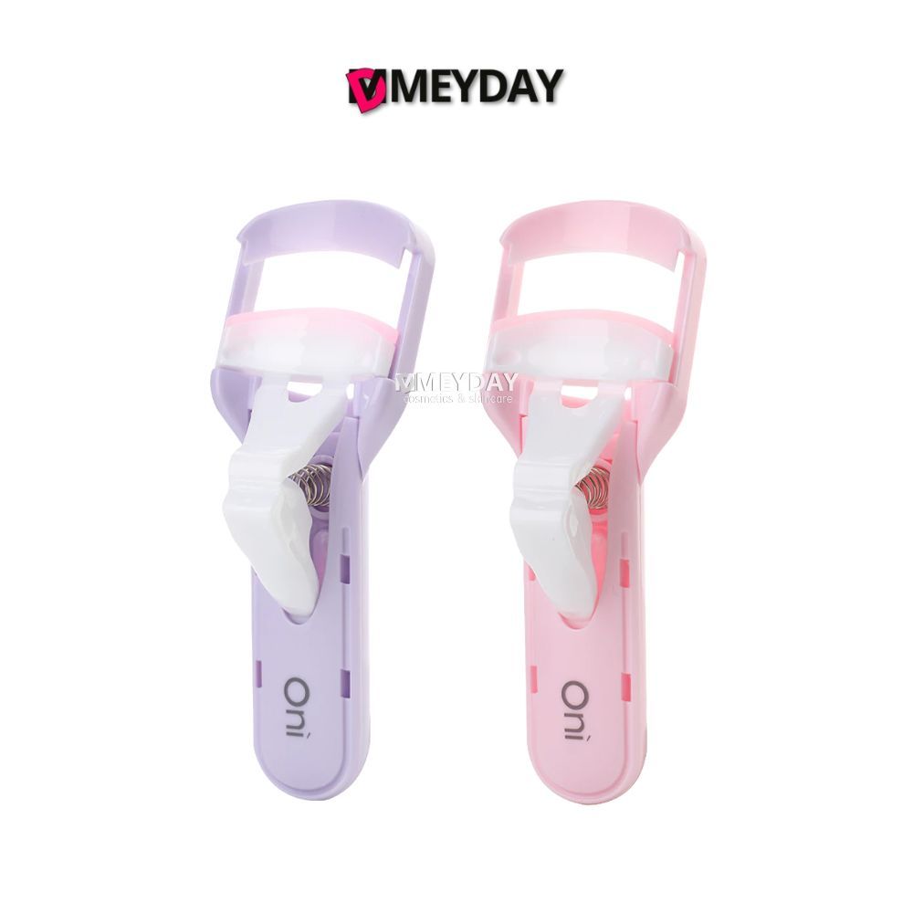 Oni Press Eyelash Curler โอนิ ที่ดัดขนตาแบบกด ขนาดพกพา พร้อมแถบยางสำรอง 1Pcs