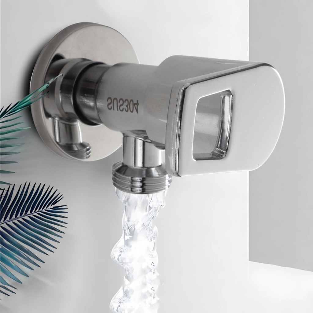 วาล์วฝักบัวอาบน้ำ  ด้ามแบน ก็อกเปิด-ปิดฝักบัวอาบน้ำ สแตนเลส ชุบโครเมี่ยม (แถมเทปฟรี) - รูปที่ 3