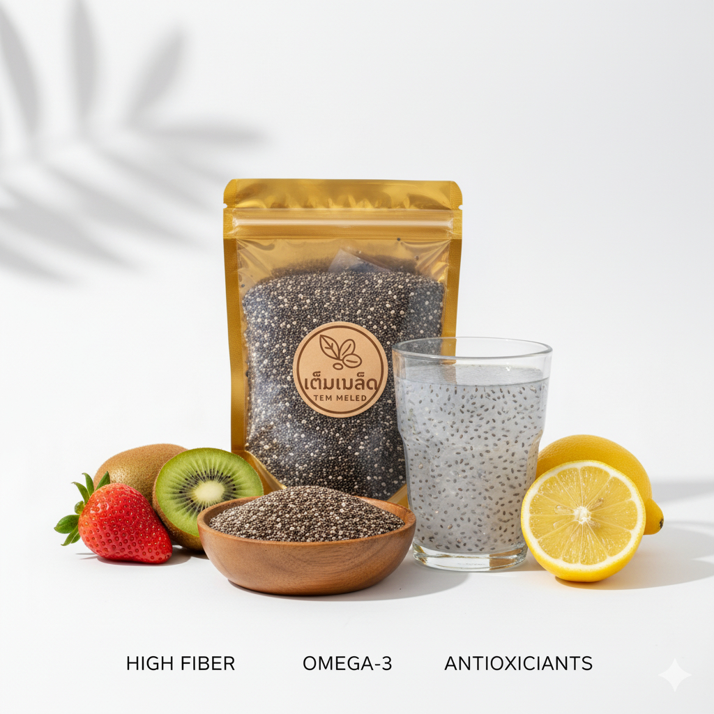 (เมล็ดเจีย ส่งไว) เมล็ดจีย เมล็ดเซีย ออร์แกนิค ผลิตใหม่ตลอด ไม่เหม็นหืน ขนาด 100 กรัม