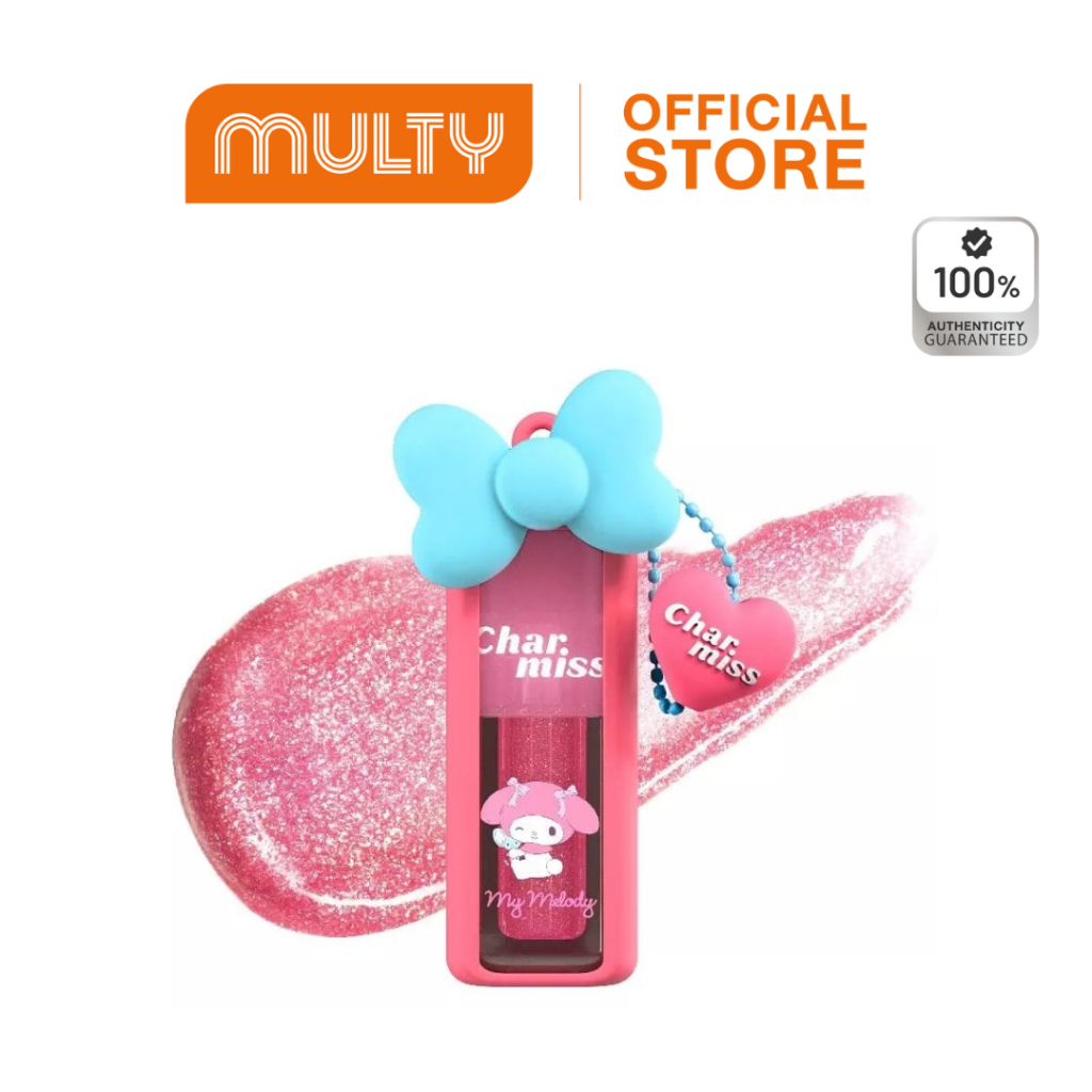 Charmiss Blooming Heart Glitter Lip Gloss 3.4 g.ออรินัล ลิปกลอสฉ่ำวิ้ง พร้อม เคสลิป + พวงกุญแจสุดคิ้