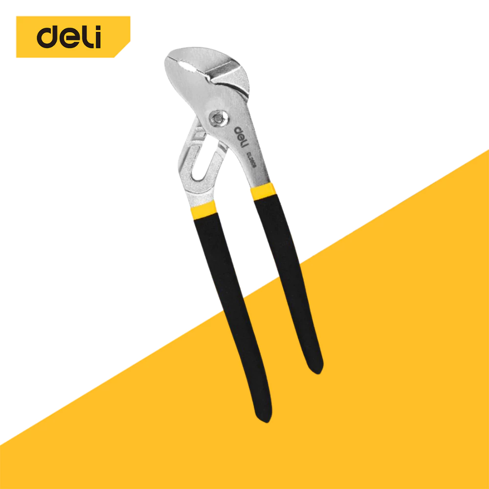 Deli คีมคอม้า คีมจับท่อ ประแจคอม้า ขยายปากได้ 8 นิ้ว/10 นิ้ว คีมปากขยาย ประแจจับท่อ จับถนัดมือ Pump Pliers