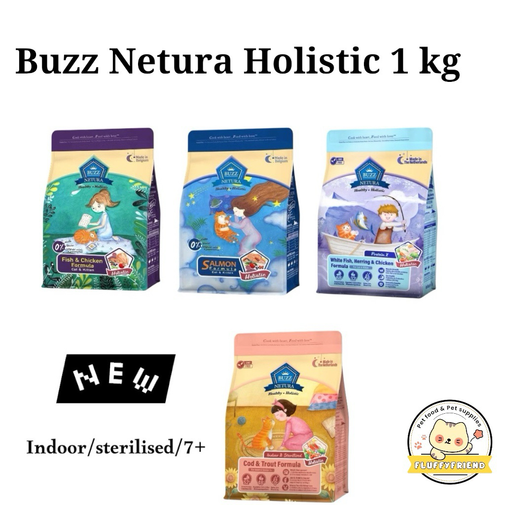 (1 kg.) Buzz Netura/Protein X/7+ อาหารแมวเกรดพรีเมี่ยมโฮลิสติก-เกรนฟรี สำหรับแมวทุกช่วงวัย ขนาด 1 กิโลกรัม