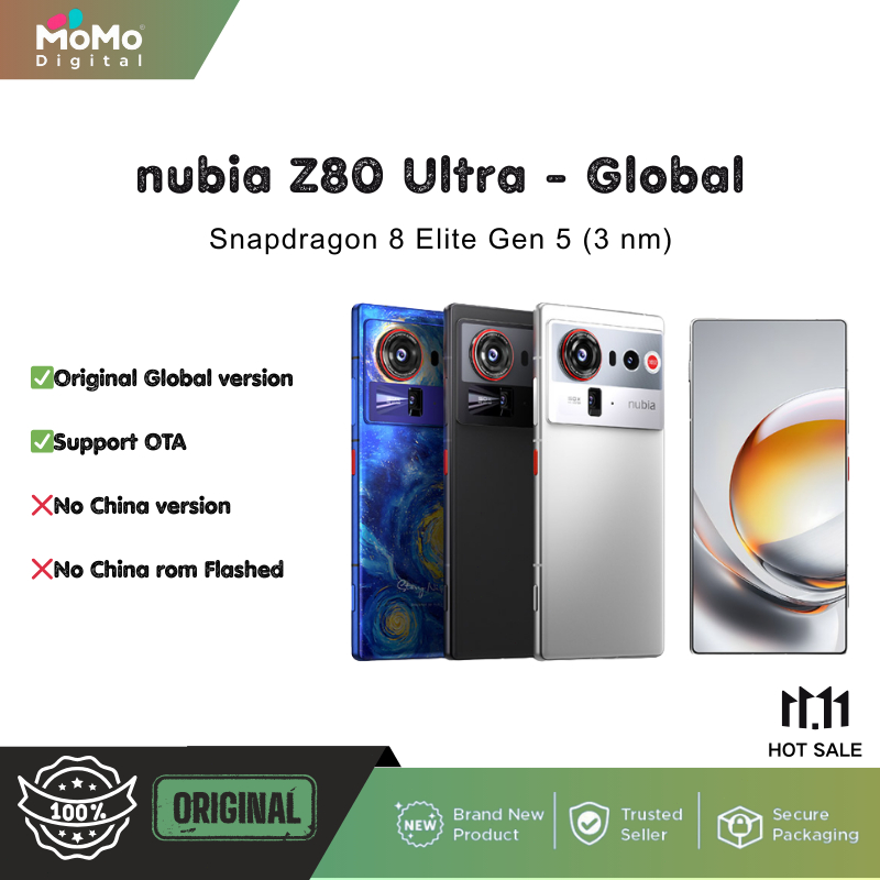 Original Global nubia Z80 Ultra Snapdragon 8 Elite Gen 5 (3 nm) 6.85 inches 144Hz 1216 x 2688 pixels