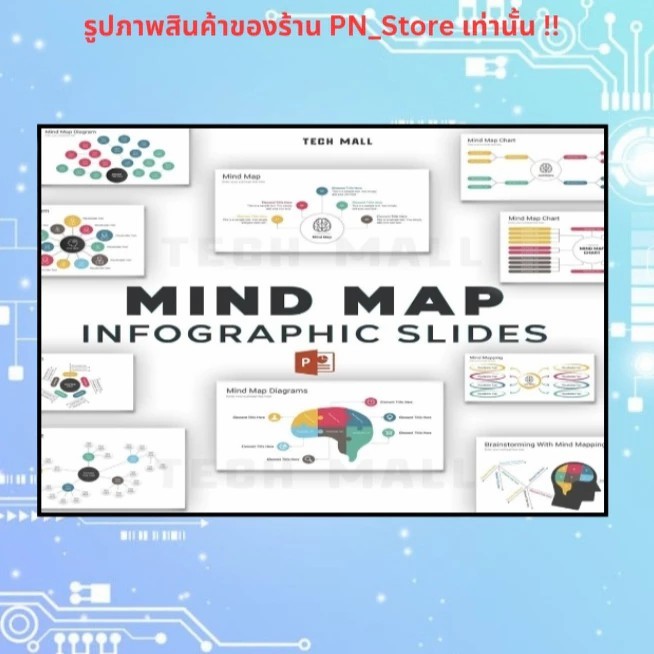 MindMap Infographics PowerPoint Presentation Template (เทมเพลต)