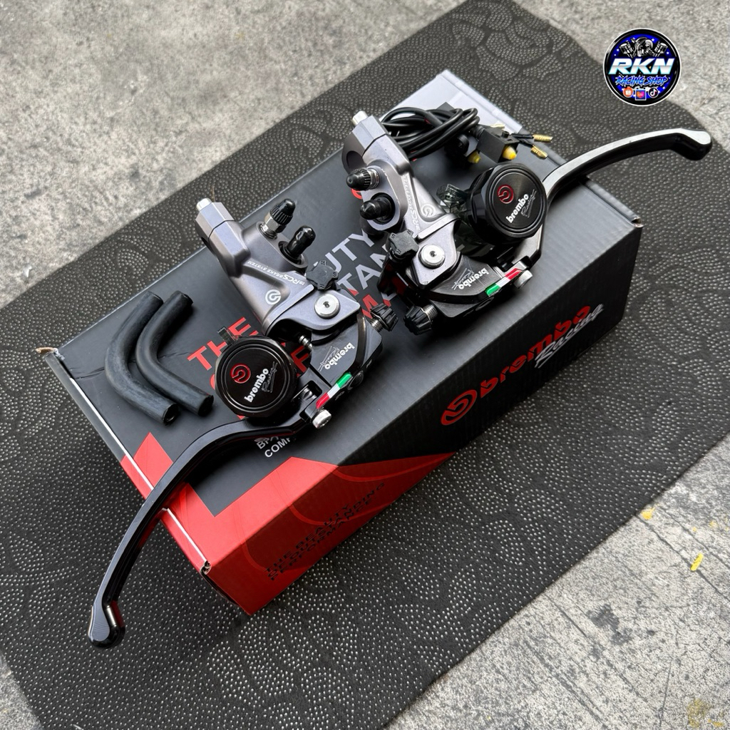 ปั้มปั้มคู่ BB RCS งานCNC เนียนๆ ซ้าย-ขวา มาพร้อมไฟสต๊อปเบรคและอุปกรณ์ใส่ XMAX PCX FORZA NMAX ใส่รถไ