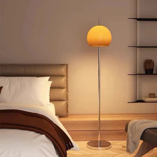 โคมไฟตั้งพื้น LED สีส้มโคมไฟกระจกห้องนั่งเล่นโซฟาห้องนอนตกแต่งไฟบรรยากาศตกดิน