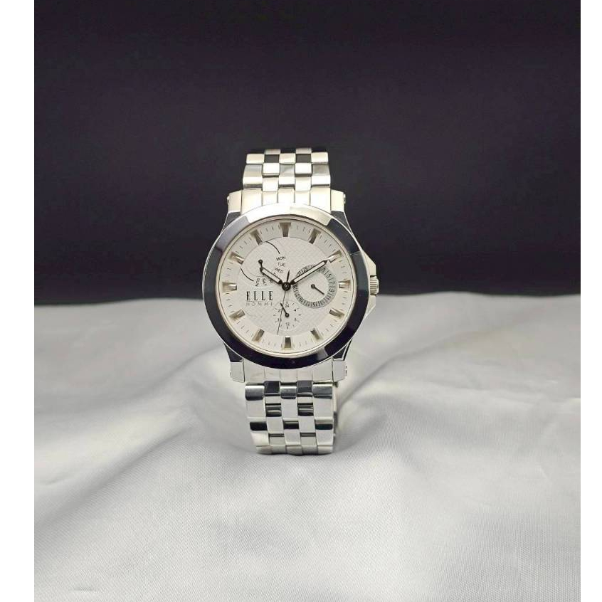 ELLE นาฬิกาผู้ชาย ระบบควอตซ์ รอบ24 ชั่วโมง สัปดาห์และวันที่  **พร้อมส่ง**