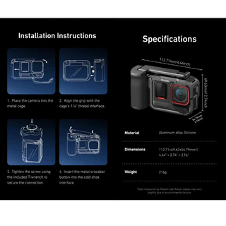 Telesin Insta360 Ace Pro / Ace Pro 2 Street Grip Kit ชุดกริปจับกล้องแอคชั่น