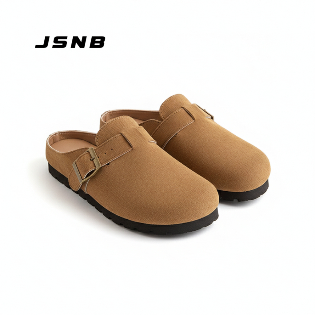 JSNB ส่งฟรี รองเท้าเปิดส้น พร้อมส่ง รองเท้าแตะแบบสวม ส้นแบน ลำลอง แฟชั่นสไตล์เกาหลี [LND350]