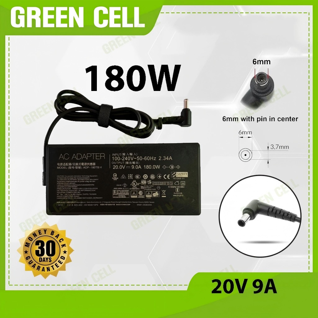 asus Adapter อะแดปเตอร์ เอซุส หัวขนาด 6.0*3.7mm 20V/9A 180W. TUF Gaming F15 FX506 FX506L FX506LI FX5