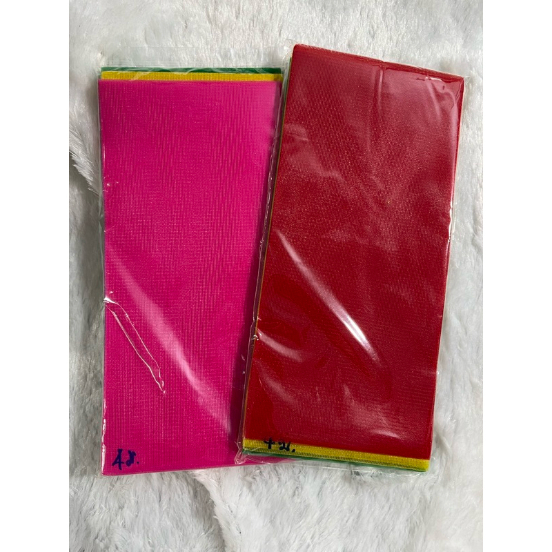 ผ้า 3 สี ผ้าแพรสามสี ผ้าสามสี ยาว 1 - 4 เมตร ผ้าผูกศาล กว้าง 3 - 4.5 นิ้ว