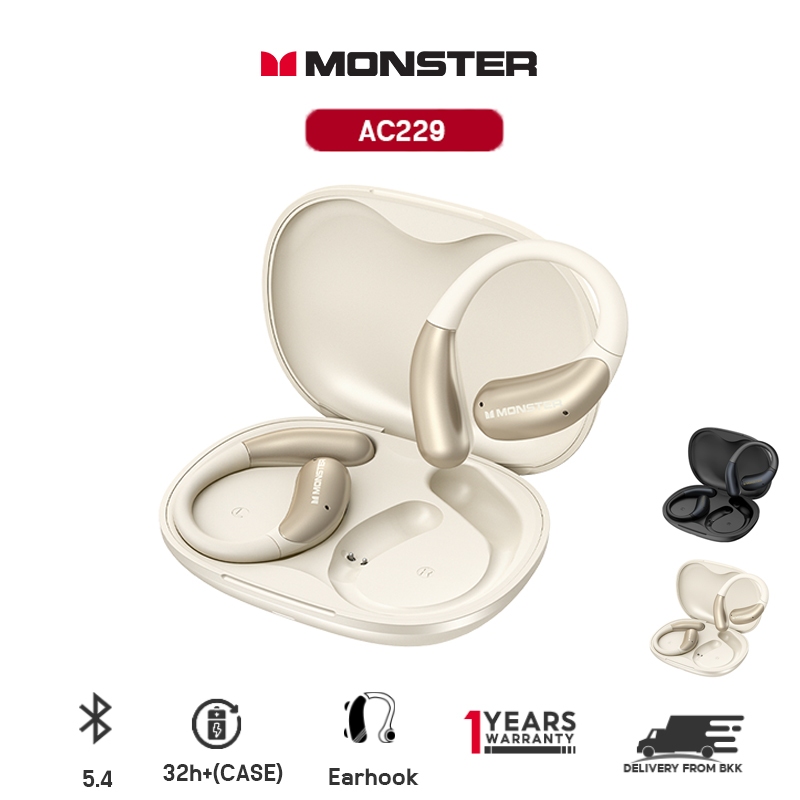 Monster AC229 Open Ear BT5.4 หูฟังบลูทูธ หูฟังครอบหู สำหรับฟังเพลง และเล่นเกม