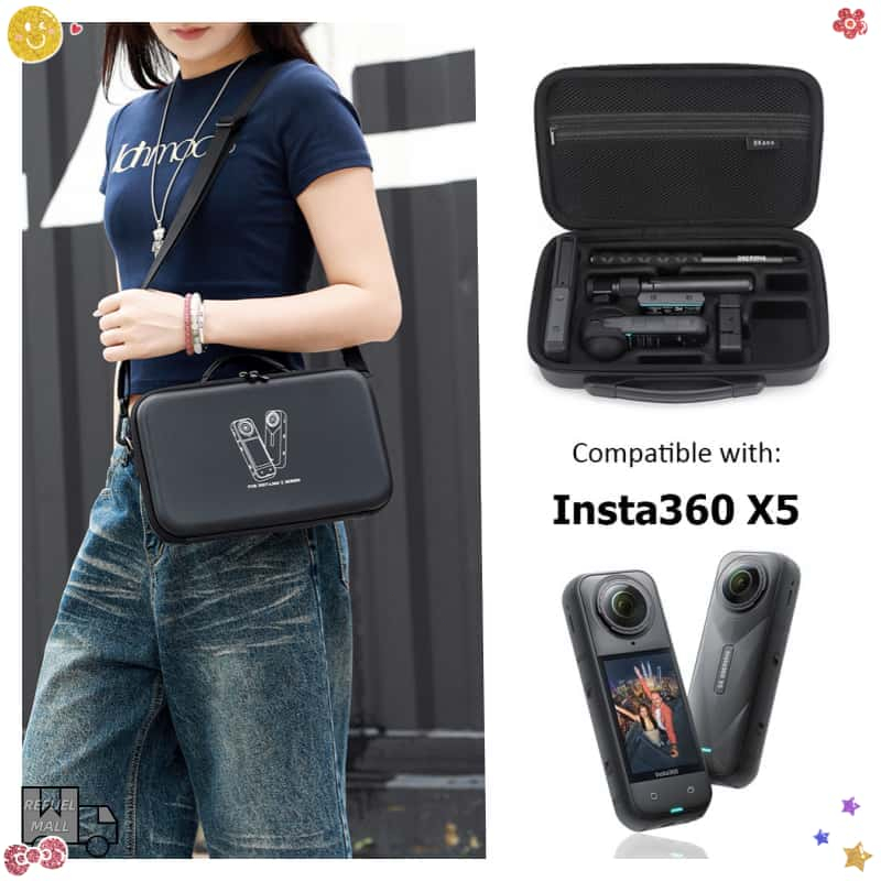 Insta360 X5 กระเป๋า Insta360 X4 Bag Action Camera กระเป๋าเก็บของแบบพกพากันกระแทกกระเป๋าถือ