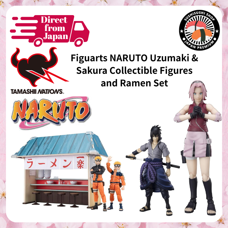 [TAMASHII NATIONS S.H.] Figuarts NARUTO Uzumaki & Sakura Collectible Figures and Ramen Set