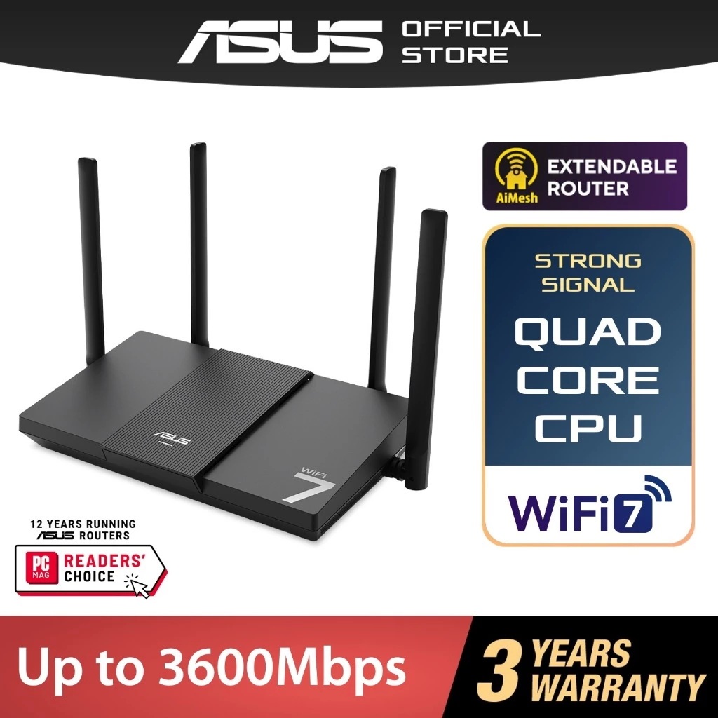 ASUS (RT-BE50) BE3600 Dual Band WiFi 7 Router speeds of up to 3600 Mbps