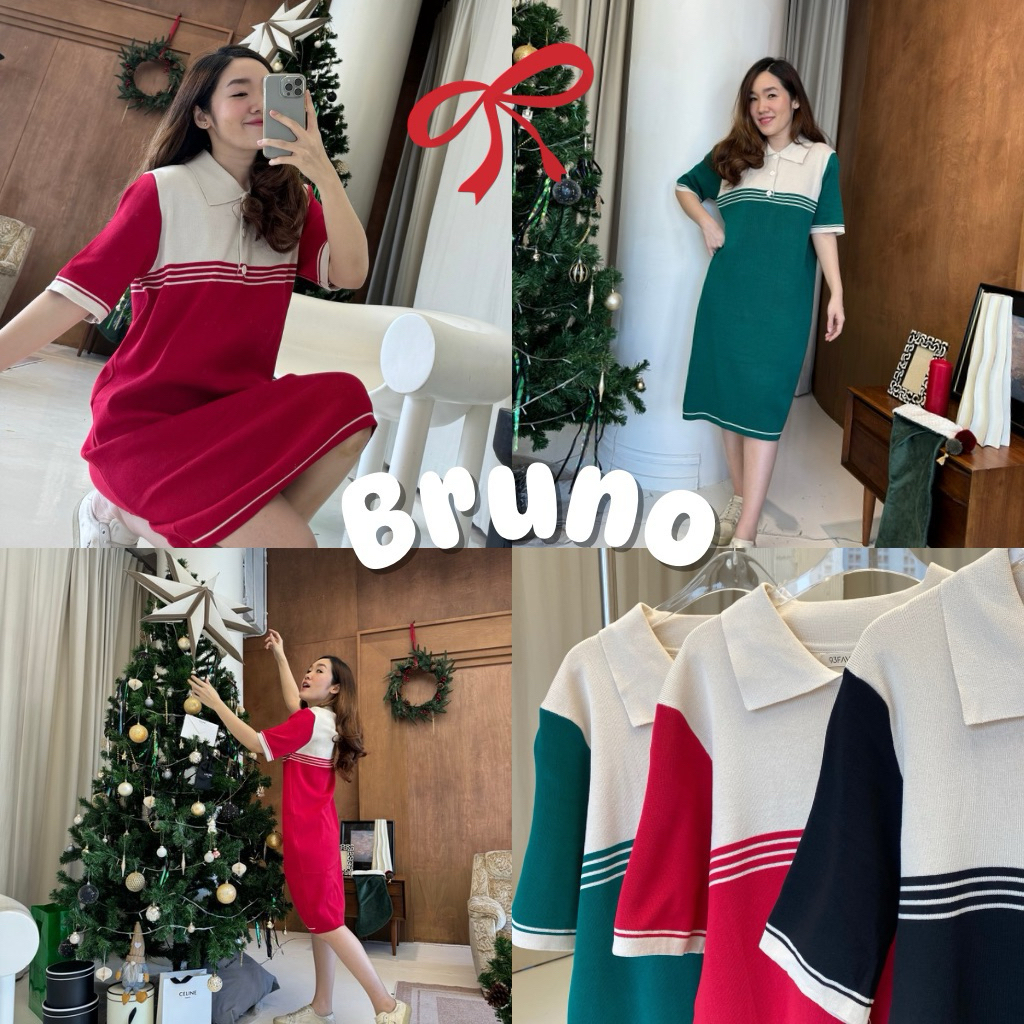 93 FAVORS l “Bruno” เดรสไหมพรม เดรสผ้า knit แขนสั้น
