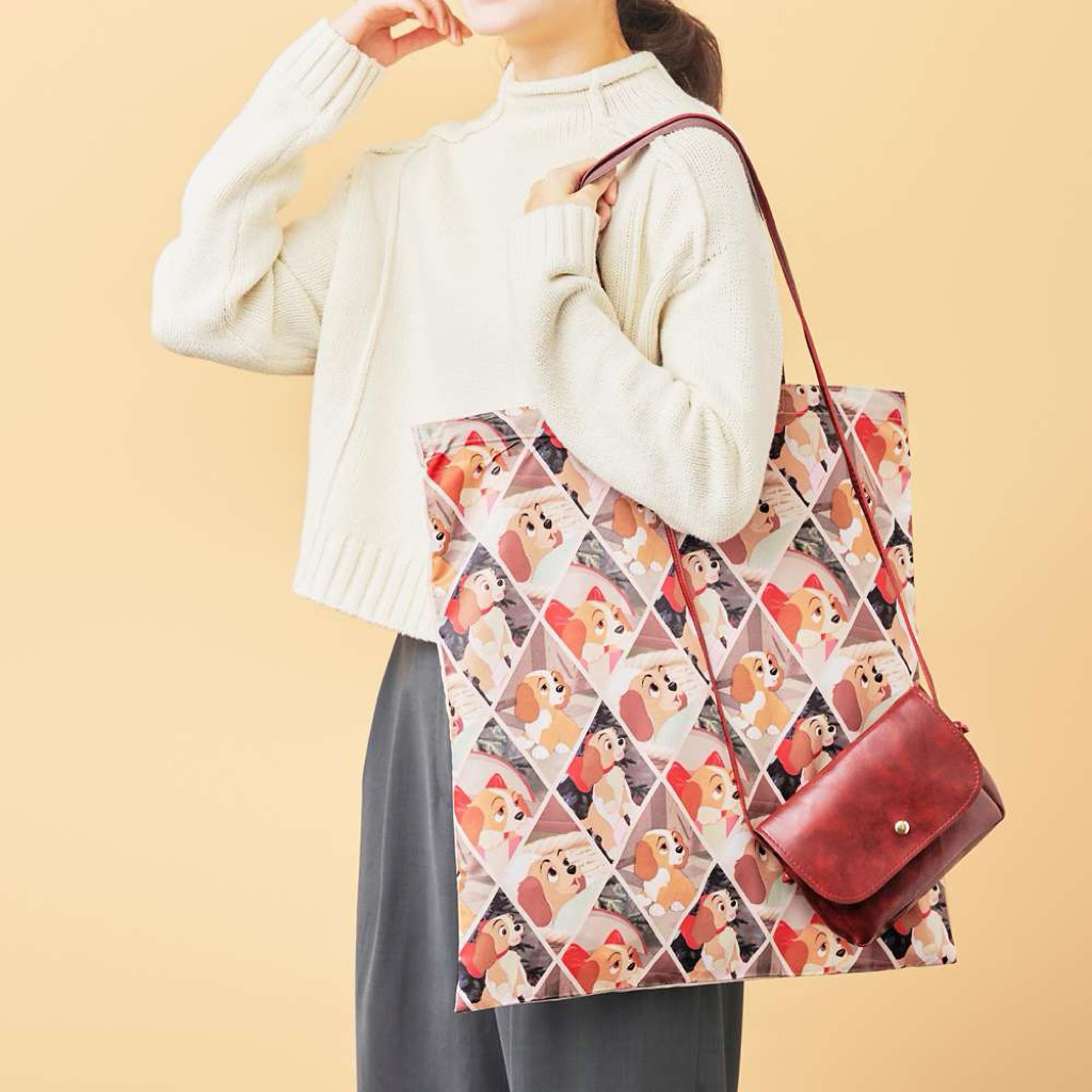 พร้อมส่ง 🐻❤️lady and the tramp กระเป๋าช้อปปิ้ง lady Eco Bag  Disney Store Japan