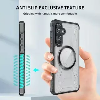เคสใสแข็ง แม่เหล็ก สำหรับ Samsung A27 A37 A57 A07 A17 A06 A16 A56 A36 A26 S25FE S24FE S23FE A54 A34 A55 A35 A25 A15 A05S