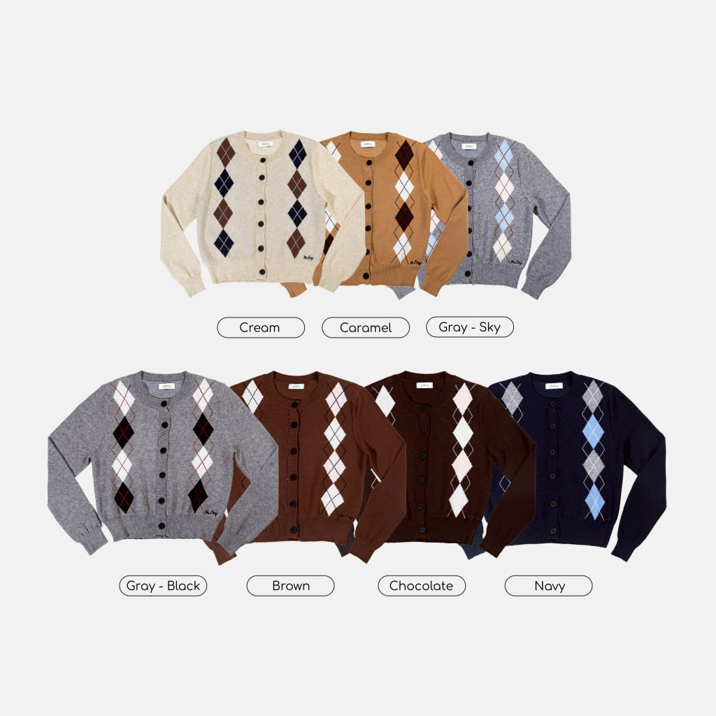 Paloy - PL5120 เสื้อคลุมคาร์ดิแกนแขนยาวลายเลขาคณิต - รูปที่ 2