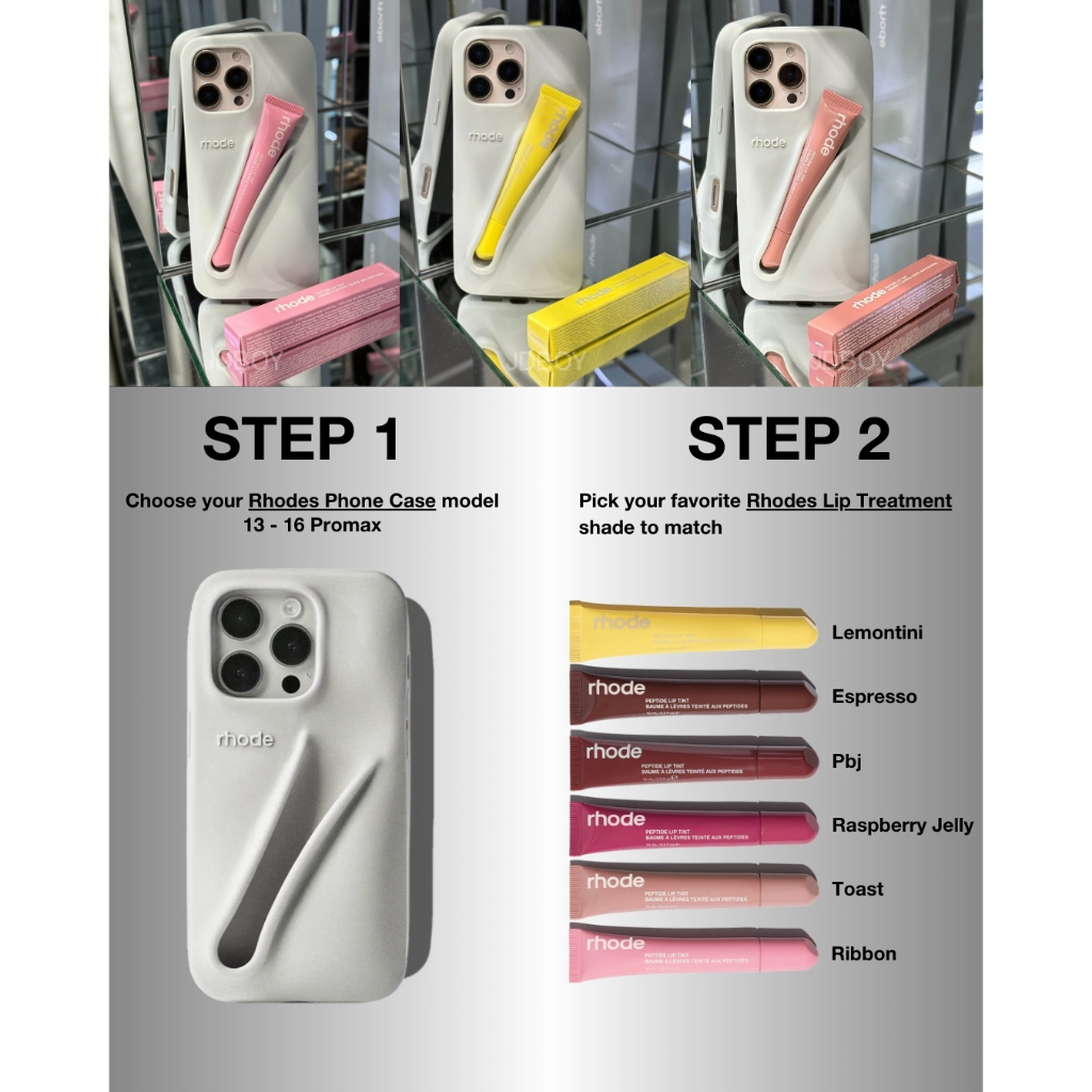 (มีส่งด่วนได้ของเลยวันนี้) JDBOY - Rhode Lip Case + Lip By Hailey Bieber ของแท้ เคสมือถือ สามารถเลือ