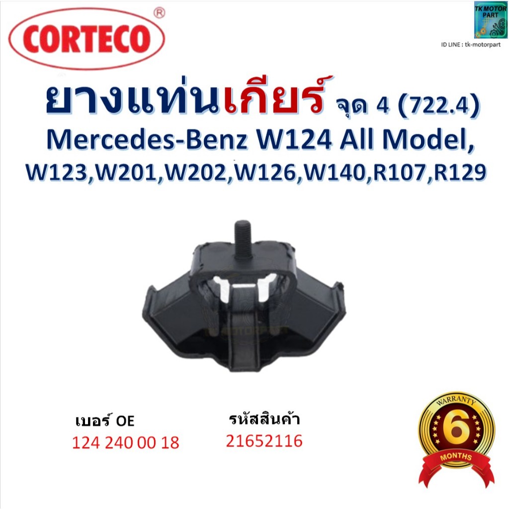 ยางแท่นเกียร์ จุด 4 (722.4) Benz W124 All Model,W123/W201/W202/W126/W140/R107/R129,21652116