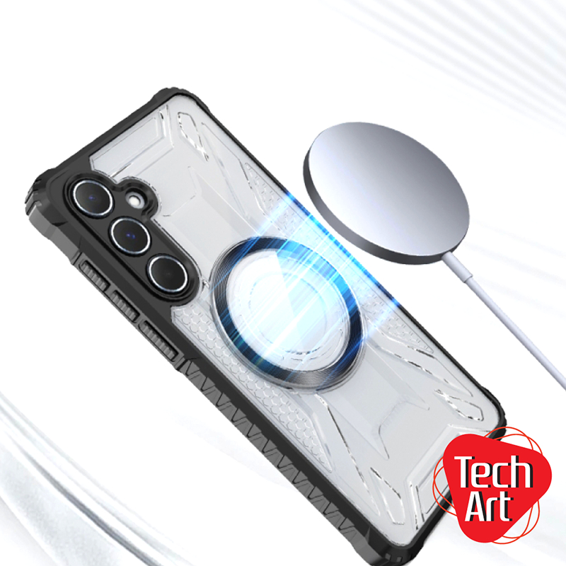 เคสแม่เหล็กในตัว สำหรับ Samsung A07 A26/A14/F17(5G) A05s F14 (4G)/M14(4G) เคสใสขอบสี เคสหุ่นยนต์ - รูปที่ 4