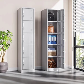 ตู้เก็บเอกสารเหล็ก 5ชั้น Filing cabinet การจัดเก็บหลายชั้น รางเลื่อนเงียบ ล็อคความปลอดภัย ตู้เอกสาร