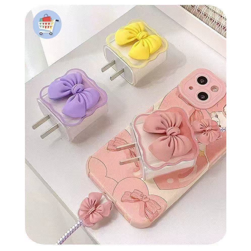 เคสถนอมสายชาร์จ ชุดถนอมสายชาร์จลายการ์ตูนน่ารัก เคสTPUหัวชาร์จ เคสป้องกันสายชาร์จ 18w/20w