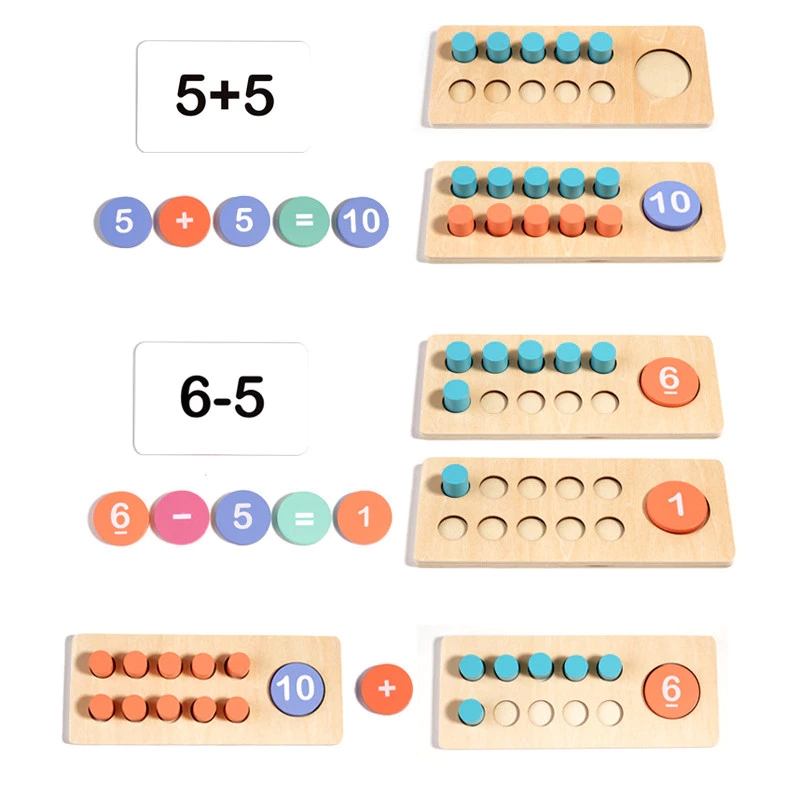 Montessori บล็อคไม้สอนคณิต ของเล่นเพื่อการศึกษา สอนการนับเลข ส่งจากประเทศไทย การลบ ง่ายๆ - รูปที่ 5