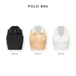 Wakingbee Polo Bra สปอร์ตบรา ทรงครอปยาว มีปก สำหรับกอล์ฟ เทนนิส ฟิตเนส ผ้ากันยูวี แห้งไว กระชับ มีฟองน้ำ