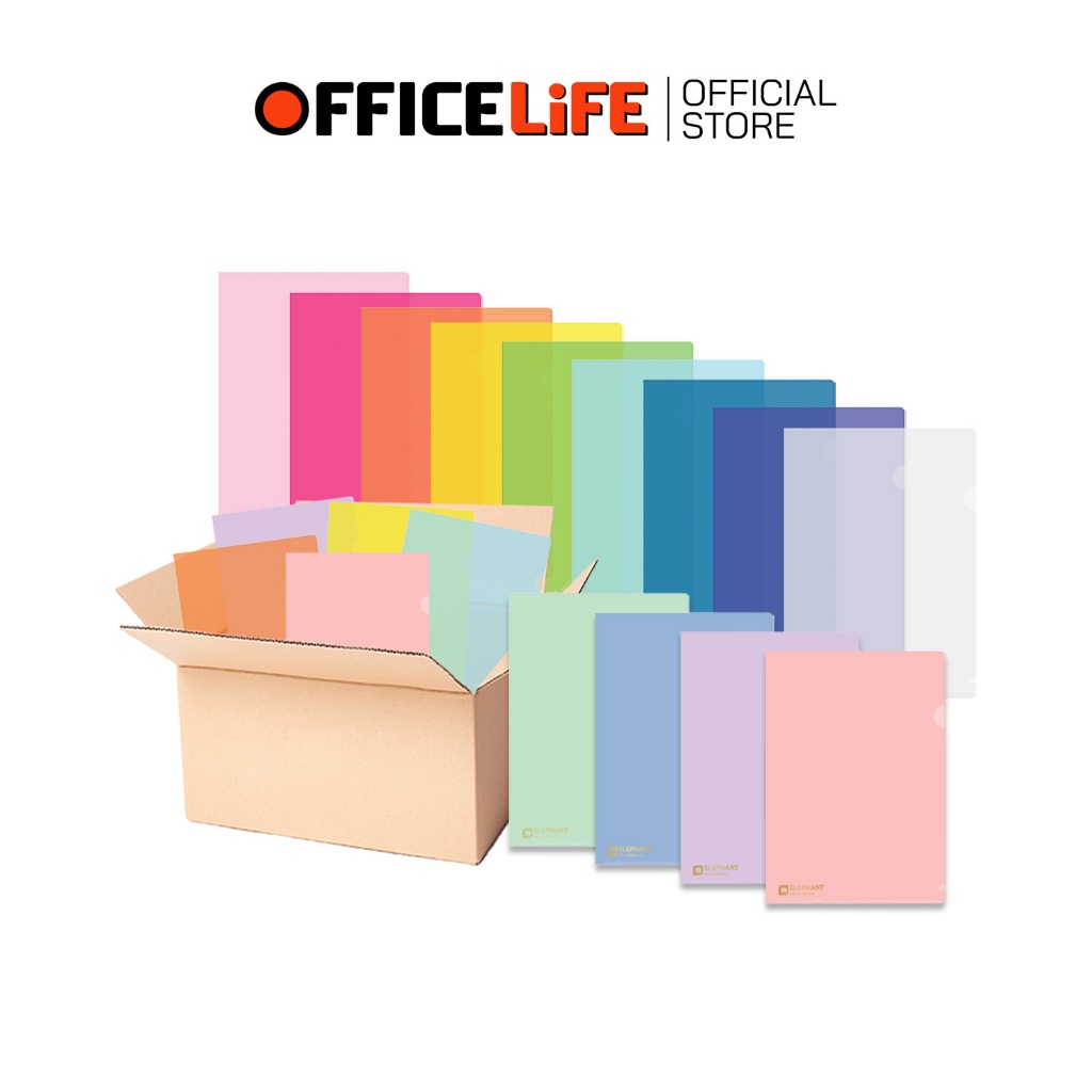 Elephant (ตราช้าง) แฟ้มซองพลาสติก แบบใส รุ่น 405 หนา 150 Mic. ขนาด A4 ( 25 แพ็ค / กล่อง )