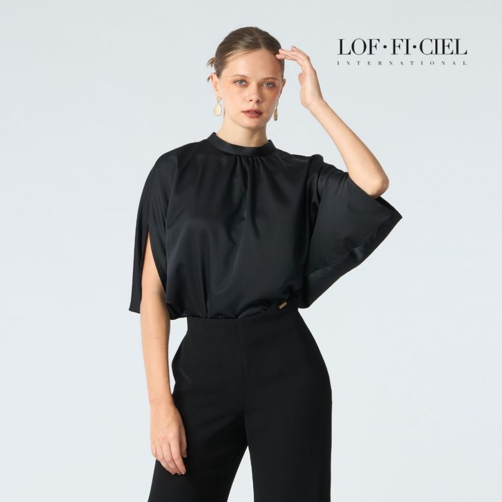 LOF-FI-CIEL เสื้อผู้หญิง ทรงหลวมไม่ต่อแขน สีดำ FBAIBL