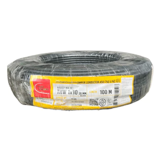 (แบ่งตัดขาย) Thai Union สายไฟ THW (IEC01) ขนาด 1x10 sq.mm. สายไฟทองแดง แกนเดี่ยว ไทยยูเนี่ยน สายไฟเดียว มีมอก.