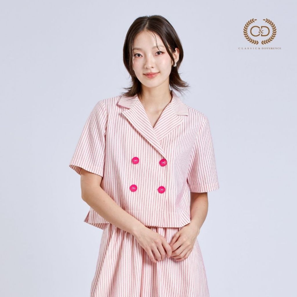 C&D เสื้อผู้หญิง Minimal แขนสั้น C9Z7PI